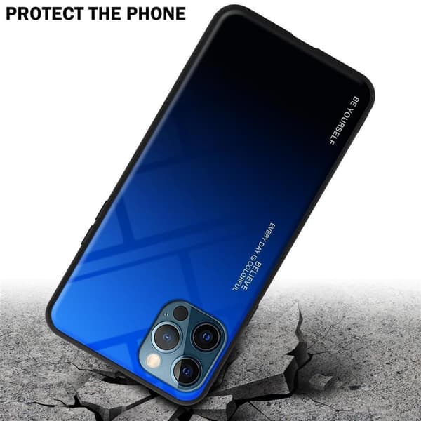 iPhone 12 / 12 PRO Skal Fodral i två färger av TPU-silikon och baksida av härdat glas Case Cover Mobilskydd