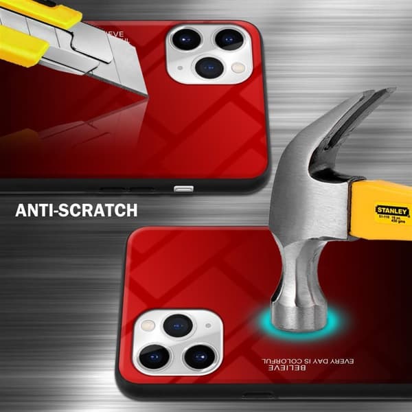 iPhone 11 PRO MAX Skal Fodral i två färger av TPU-silikon och baksida av härdat glas Case Cover Mobilskydd