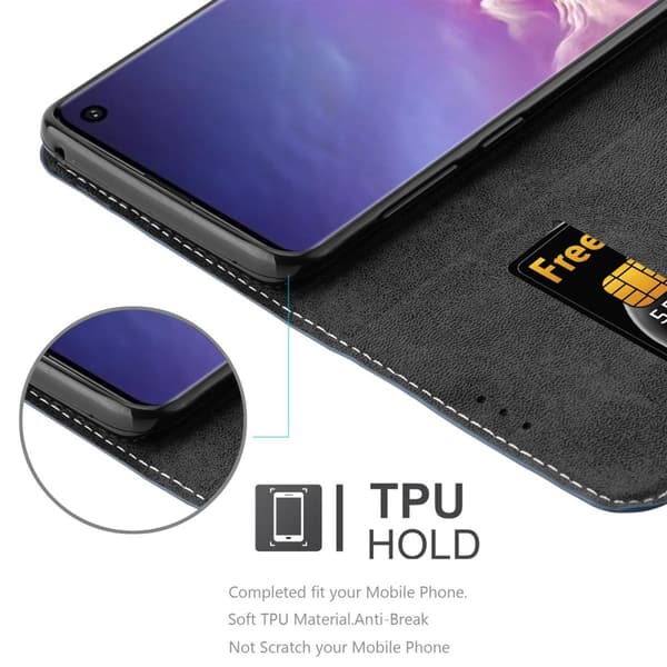 Lommebokdeksel til Samsung Galaxy S10 4G Deksel med magnetisk lukking, stativfunksjon og kortlomme