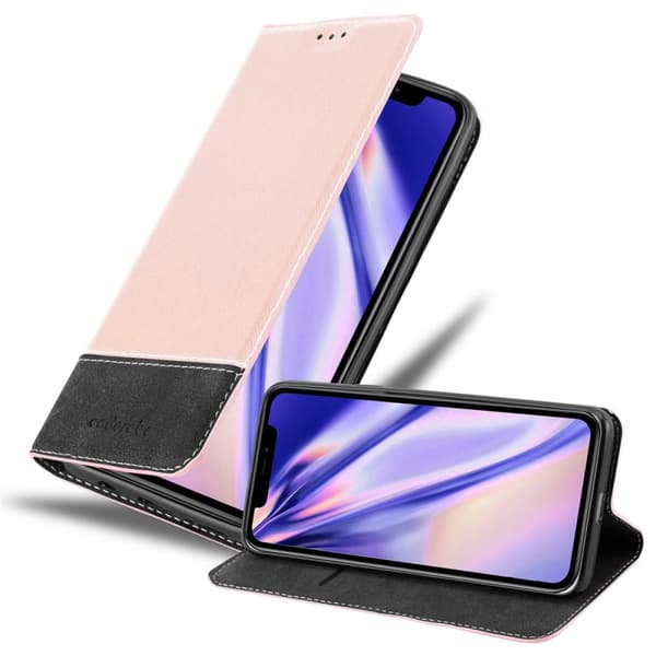 Fordral för iPhone 11 Skal med magnetisk stängning, ståfunktion och kortficka Mobilskydd ROSE GULD SVART