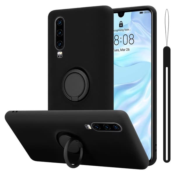 Huawei P30 Suojakotelo Suojakuori joustavasta TPU-silikonista jossa on rengas