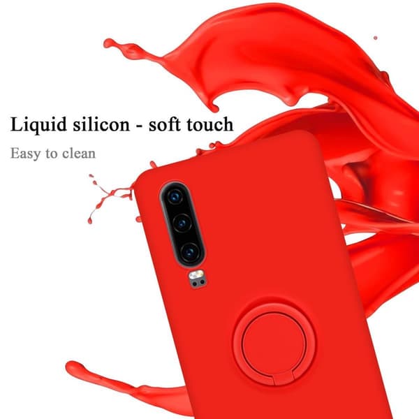 Huawei P30 Suojakotelo Suojakuori joustavasta TPU-silikonista jossa on rengas