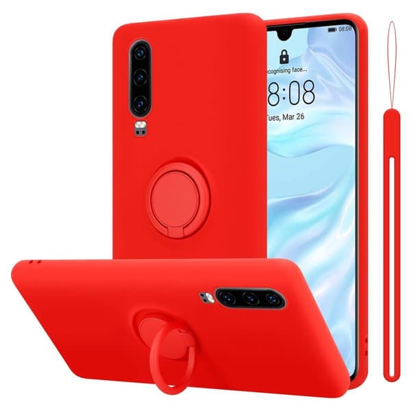 Huawei P30 Suojakotelo Suojakuori joustavasta TPU-silikonista jossa on rengas