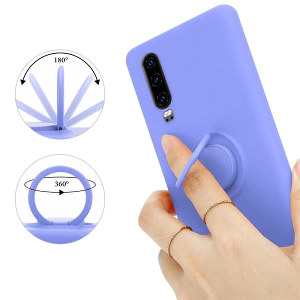 Huawei P30 Suojakotelo Suojakuori joustavasta TPU-silikonista jossa on rengas