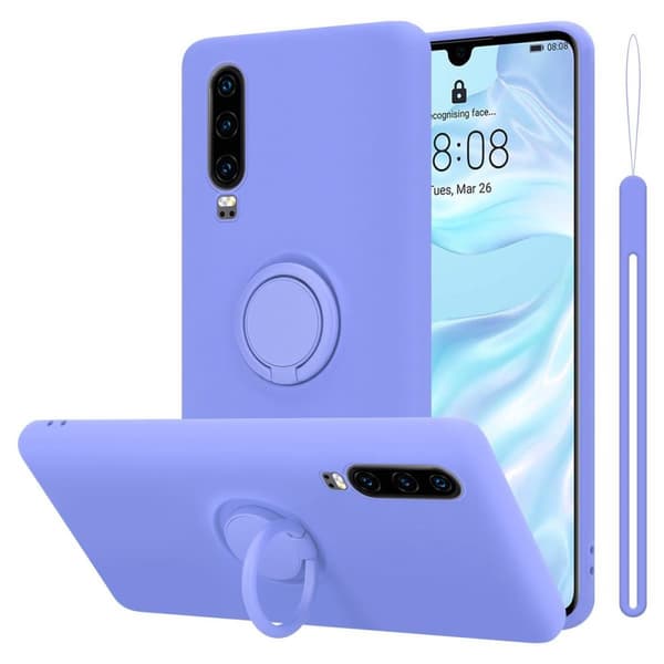 Huawei P30 Suojakotelo Suojakuori joustavasta TPU-silikonista jossa on rengas