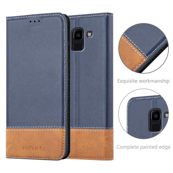 Fordral för Samsung Galaxy J6 2018 Skal med magnetisk stängning, ståfunktion och kortficka Mobilskydd