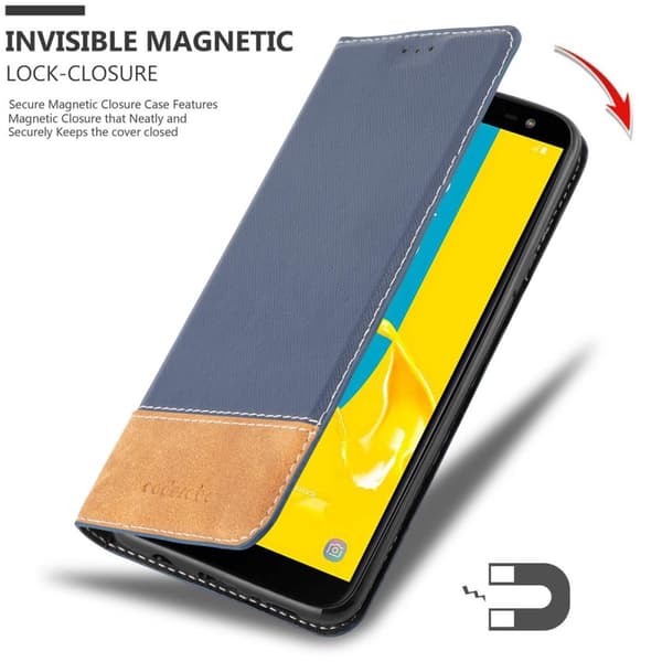 Fordral för Samsung Galaxy J6 2018 Skal med magnetisk stängning, ståfunktion och kortficka Mobilskydd