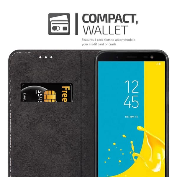 Fordral för Samsung Galaxy J6 2018 Skal med magnetisk stängning, ståfunktion och kortficka Mobilskydd