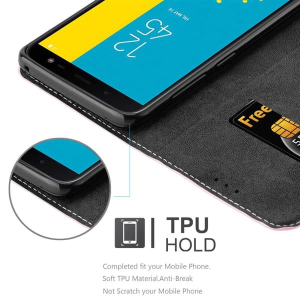 Fordral för Samsung Galaxy J6 2018 Skal med magnetisk stängning, ståfunktion och kortficka Mobilskydd
