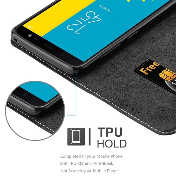 Fordral för Samsung Galaxy J6 2018 Skal med magnetisk stängning, ståfunktion och kortficka Mobilskydd