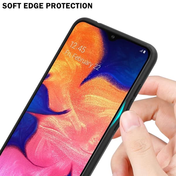 Deksel til Samsung Galaxy A10 / M10 Silikondeksel av TPU-silikon og bakside av herdet glass