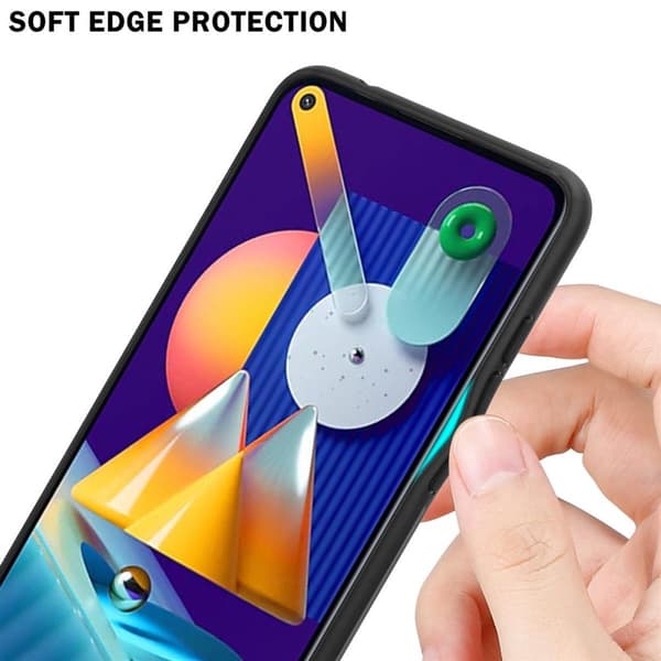 Deksel til Samsung Galaxy A11 / M11 Silikondeksel av TPU-silikon og bakside av herdet glass