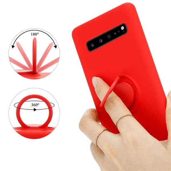 Samsung Galaxy S10 5G Suojakotelo Suojakuori joustavasta TPU-silikonista jossa on rengas