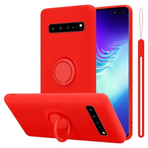 Samsung Galaxy S10 5G Suojakotelo Suojakuori joustavasta TPU-silikonista jossa on rengas