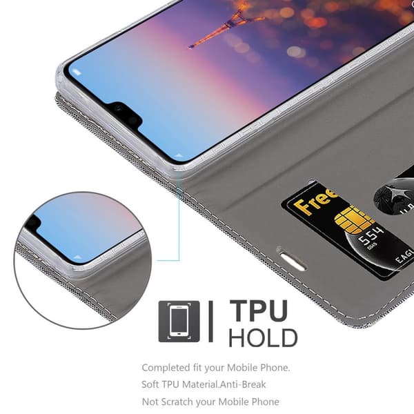 Deksel til Huawei P20 PRO / P20 PLUS Lommebokdeksel med magnetisk lukking, stativfunksjon og kortlomme
