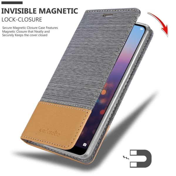 Deksel til Huawei P20 PRO / P20 PLUS Lommebokdeksel med magnetisk lukking, stativfunksjon og kortlomme