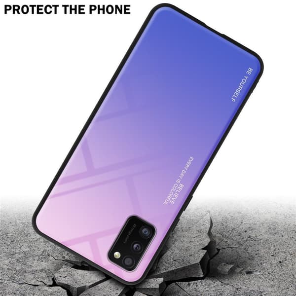 Deksel til Samsung Galaxy A41 Silikondeksel av TPU-silikon og bakside av herdet glass