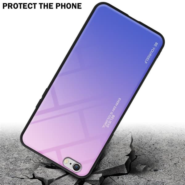 iPhone 6 / 6S Skal Fodral i två färger av TPU-silikon och baksida av härdat glas Case Cover Mobilskydd