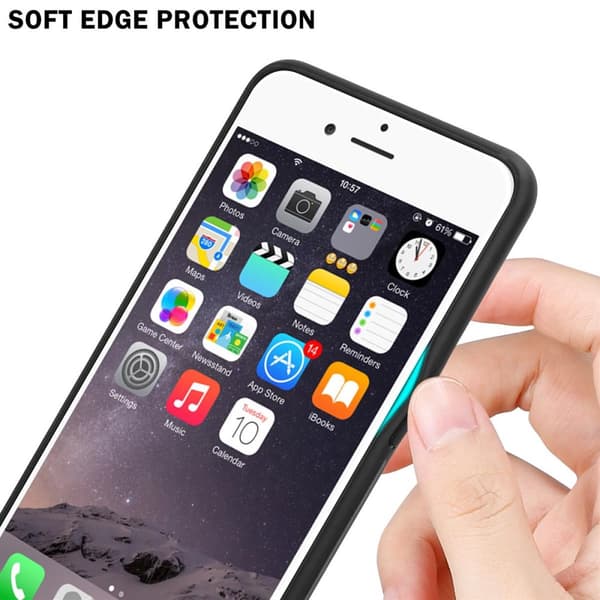 iPhone 6 / 6S Skal Fodral i två färger av TPU-silikon och baksida av härdat glas Case Cover Mobilskydd