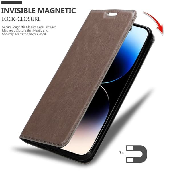 iPhone 14 PRO MAX Suojakotelo Suojakuori Lompakkokotelo Matkapuhelinkotelo jossa magneettisuljenta, jalusta-toiminto ja korttitasku