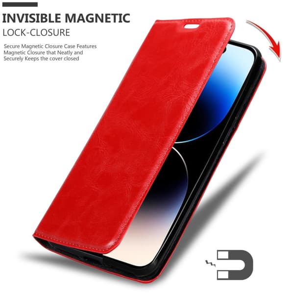 iPhone 14 PRO MAX Suojakotelo Suojakuori Lompakkokotelo Matkapuhelinkotelo jossa magneettisuljenta, jalusta-toiminto ja korttitasku