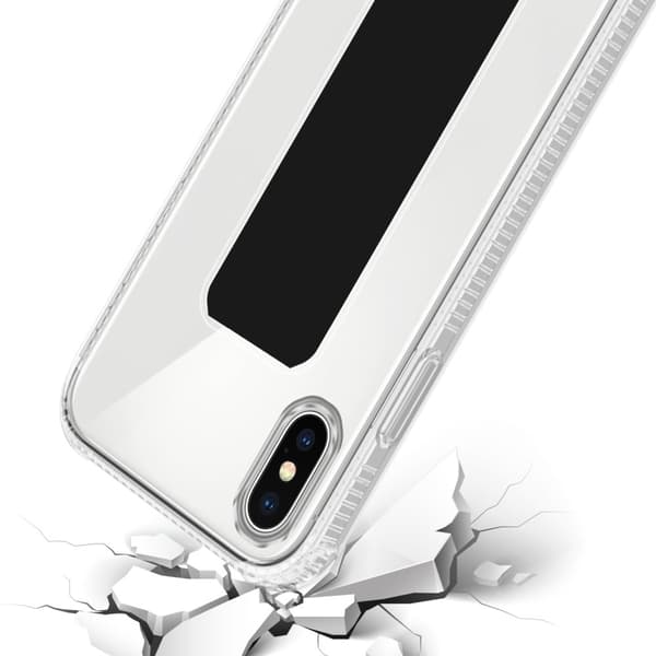 Deksel til iPhone X / XS Beskyttelsesdeksel av fleksibelt TPU-silikon med holder og stativfunksjon
