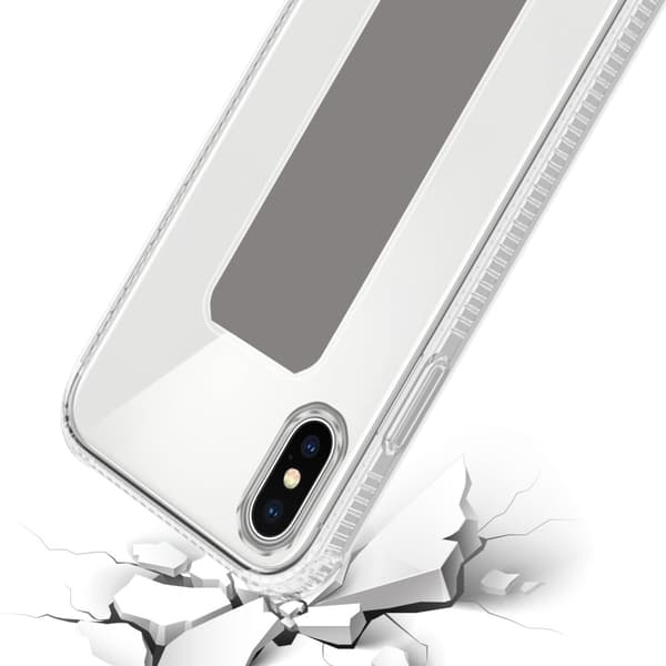 Deksel til iPhone X / XS Beskyttelsesdeksel av fleksibelt TPU-silikon med holder og stativfunksjon