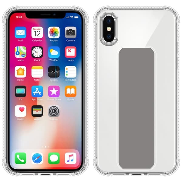 iPhone X / XS Skal Fodral Mobilskydd Skyddsfodral Case Cover av flexibelt TPU-silikon med hållare och stativfunktion