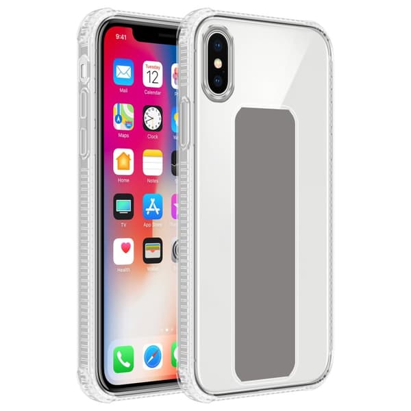 iPhone X / XS Skal Fodral Mobilskydd Skyddsfodral Case Cover av flexibelt TPU-silikon med hållare och stativfunktion