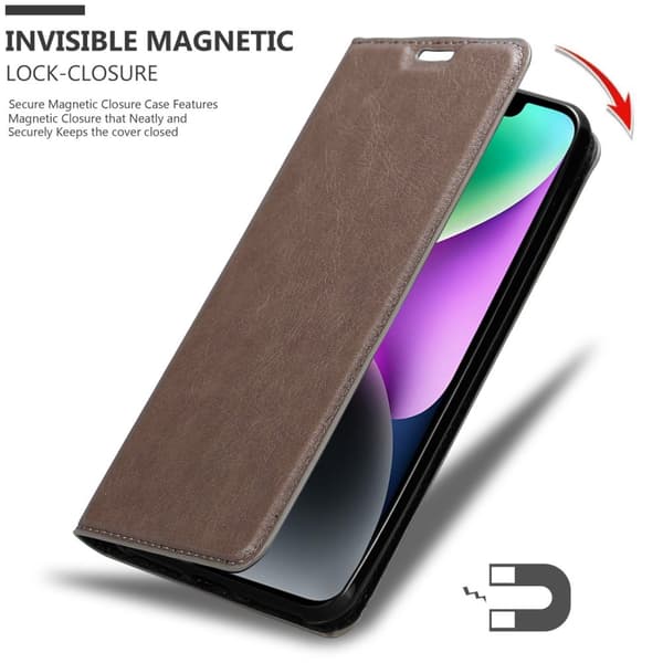 Lommebokdeksel til iPhone 14 Deksel med magnetisk lukking, stativfunksjon og kortlomme