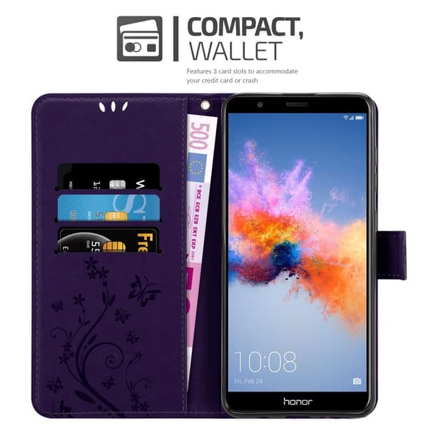 Honor 7X Pungetui Cover Blomster ()