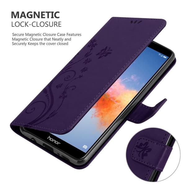 Honor 7X Pungetui Cover Blomster ()