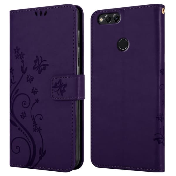 Honor 7X Pungetui Cover Blomster ()