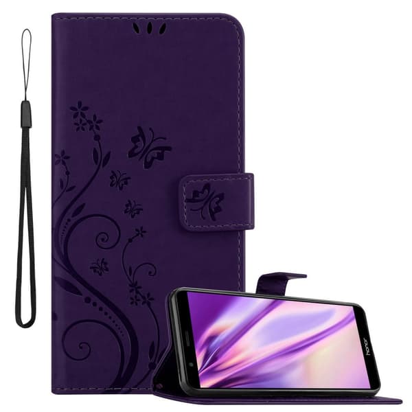 Honor 7X Pungetui Cover Blomster ()