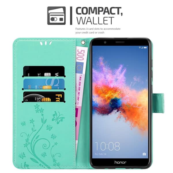 Honor 7X Pungetui Cover Blomster ()