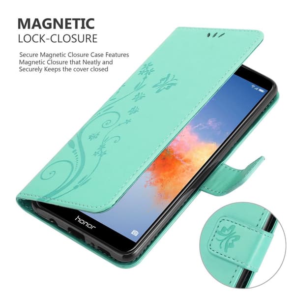 Honor 7X Pungetui Cover Blomster ()