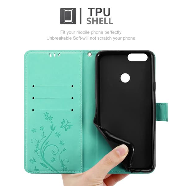 Honor 7X Pungetui Cover Blomster ()