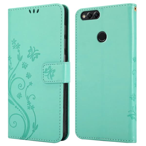Honor 7X Pungetui Cover Blomster ()