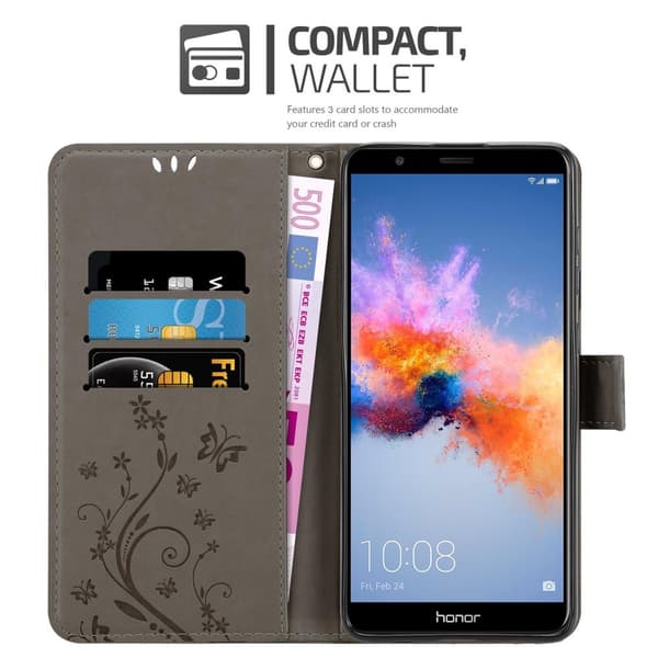 Honor 7X Pungetui Cover Blomster ()