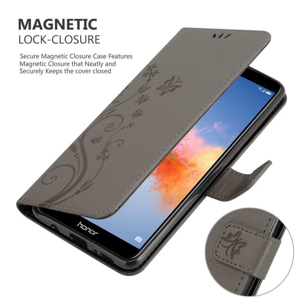 Honor 7X Pungetui Cover Blomster ()