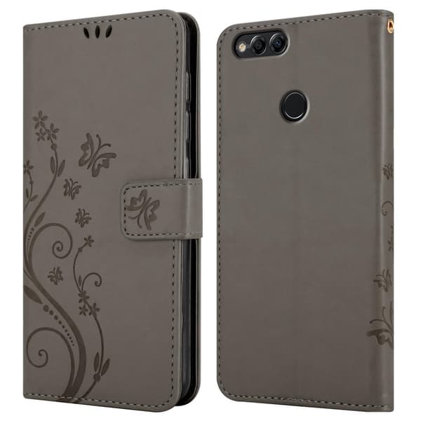 Honor 7X Pungetui Cover Blomster ()
