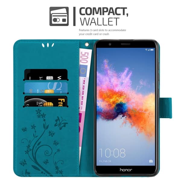Honor 7X Pungetui Cover Blomster ()