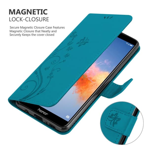 Honor 7X Pungetui Cover Blomster ()