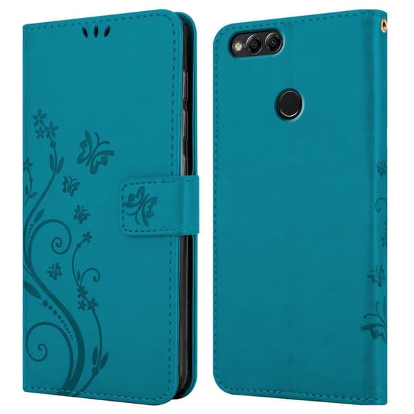 Honor 7X Pungetui Cover Blomster ()