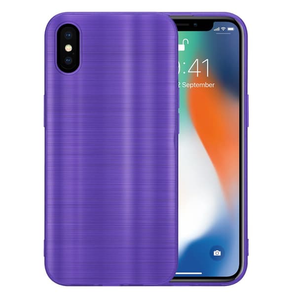 iPhone X / XS Skal Fodral Case Cover Mobilskydd av flexibelt TPU-silikon i borstad design