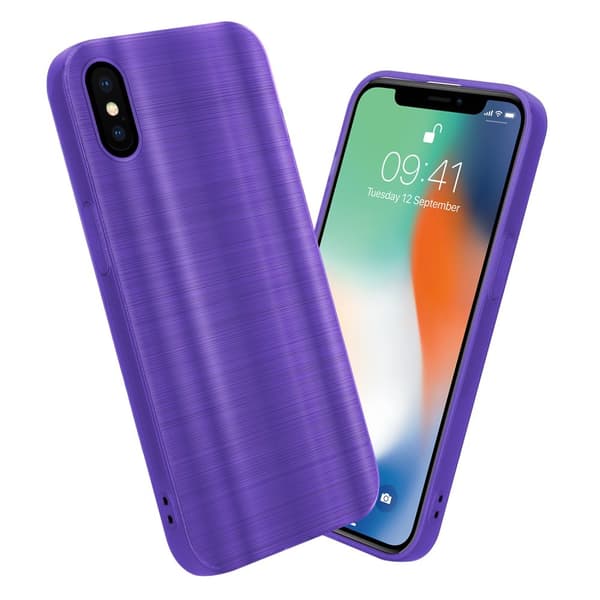 iPhone X / XS Skal Fodral Case Cover Mobilskydd av flexibelt TPU-silikon i borstad design
