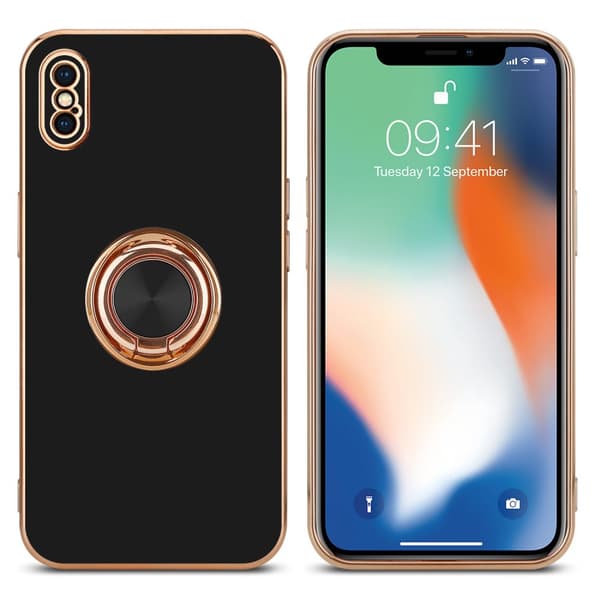 iPhone XS MAX Suojakuori Suojakotelo valmistettu joustavasta TPU silikonista jossa on kameran suojaus ja magneettinen autoteline