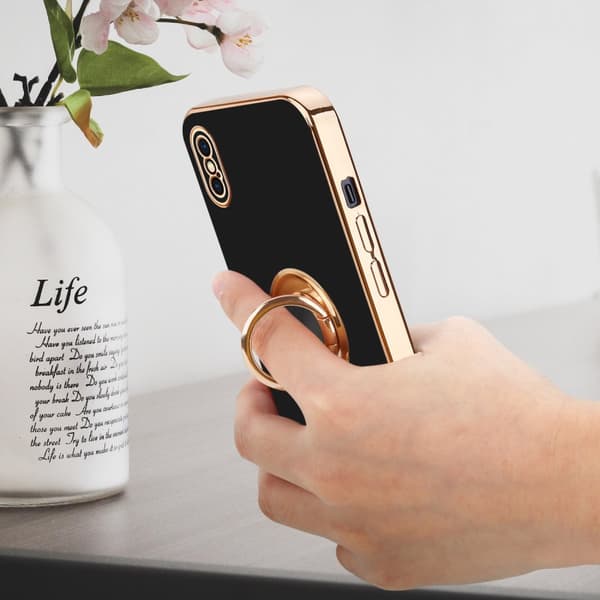 iPhone XS MAX Suojakuori Suojakotelo valmistettu joustavasta TPU silikonista jossa on kameran suojaus ja magneettinen autoteline