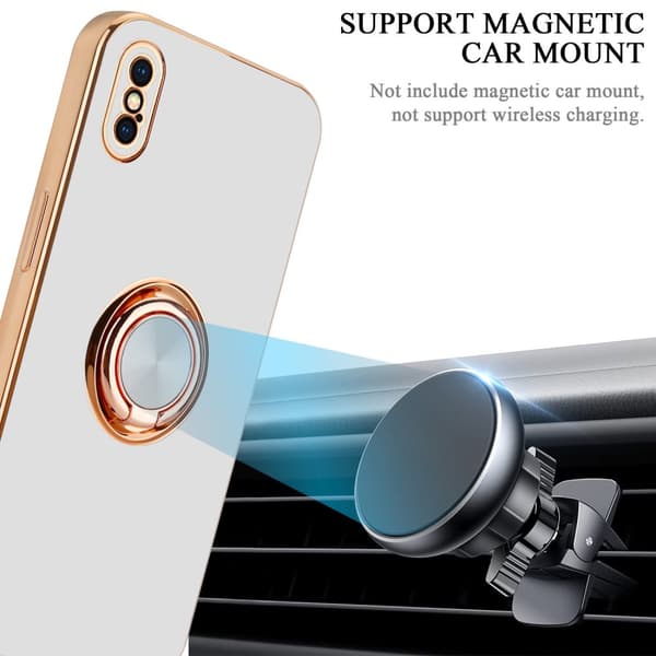iPhone XS MAX Suojakuori Suojakotelo valmistettu joustavasta TPU silikonista jossa on kameran suojaus ja magneettinen autoteline