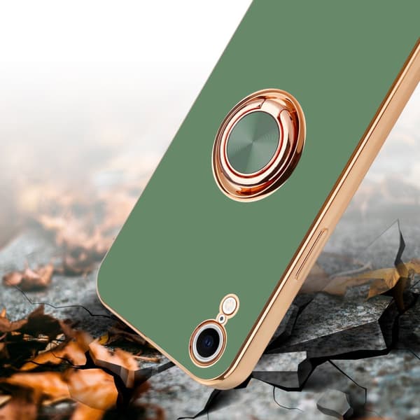 iPhone XR Skal Fodral med ring av flexibel TPU-silikon, med kameraskydd och magnetisk bilhållare